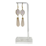 Earrings #98 - Bronze and Rose Quartz Jewelry by artist Komala Rohde