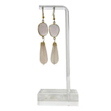 Earrings #98 - Bronze and Rose Quartz Jewelry by artist Komala Rohde