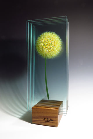 Modest Blossom - Painted Glass Sculpture Sculpture by artist Ana Maria Botero