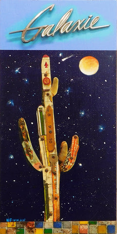 Galaxie #NM198 - Acrylic /Mixed Media Collage by artist Dave Newman