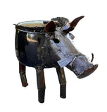 Wild Pot-belly Planter (Medium) - Recycled Metal & Paint Sculpture by artist Safari Spirits: African Steel