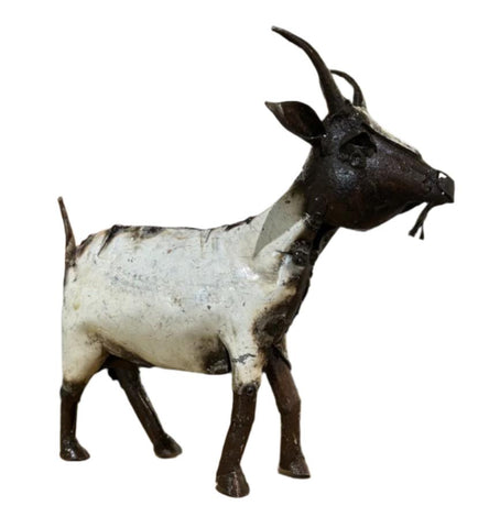 Garden Goat (Small) - Recycled Metal & Paint Sculpture by artist Safari Spirits: African Steel