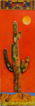 Saguaro and Sun - Acrylic /Mixed Media Collage by artist Dave Newman