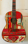 Custom Red Guitar - Mixed Media Collage by artist Dave Newman