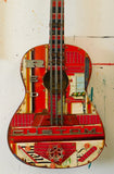 Custom Red Guitar - Mixed Media Collage by artist Dave Newman