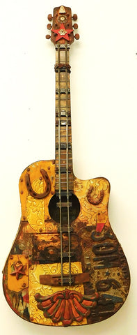 Texas 64 Guitar - Mixed Media Collage by artist Dave Newman