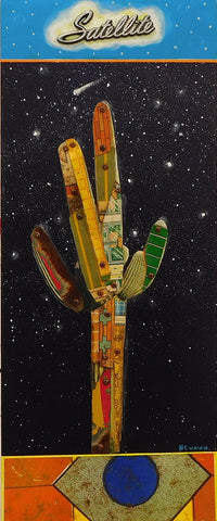 Satellite #1 - Acrylic /Mixed Media Collage by artist Dave Newman