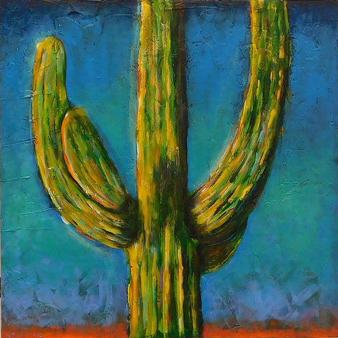 Saguaro and Blue Sky - Acrylic Paintings by artist Dave Newman