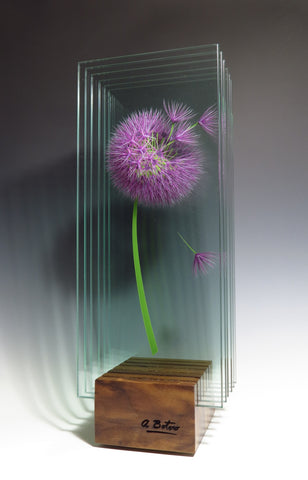 Lavender Firework - Painted Glass Sculpture Sculpture by artist Ana Maria Botero