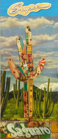 Super Saguaro - Acrylic /Mixed Media Paintings by artist Dave Newman