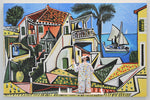 Mediterranean Landscape 1953 (Pablo Picasso) - Acrylic/Paper Mache' Paintings by artist Stephen Hansen