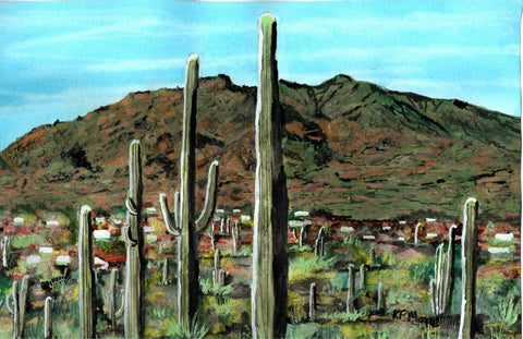 Kenneth Frank Moore - "Black Mountain and Cacti"