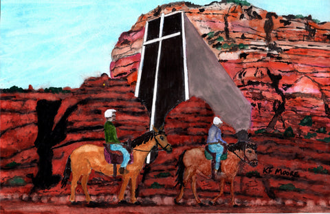 Kenneth Frank Moore - "Sedona Riding to Church"