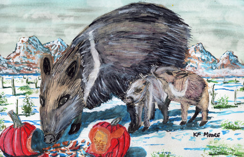 Kenneth Frank Moore - "Javelina Pumpkin Eaters"
