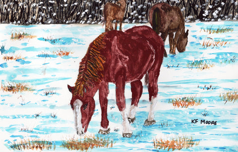 Kenneth Frank Moore - "Wild Horse Snow Day"