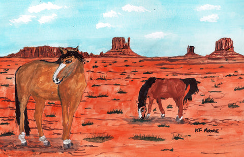 Kenneth Frank Moore - "Illusions of Wild Horses in Monument Valley"