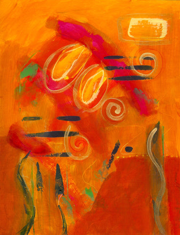 Mary Rush - "Lightbulb Moment (Framed with 14 x 11 White Mat + Glass)"