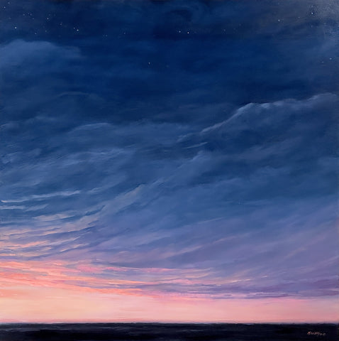 Marjorie Lindsay - "Spurs Ranch Road, Stars Above, Blue"