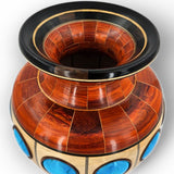 Heiko Weiner - "Segmented Vessel with Stone Inlay (Turquoise-blue Howlite)"