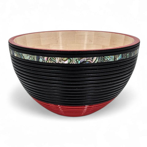 Heiko Weiner - "Open Segmented Bowl with Inlay (Abalone)"