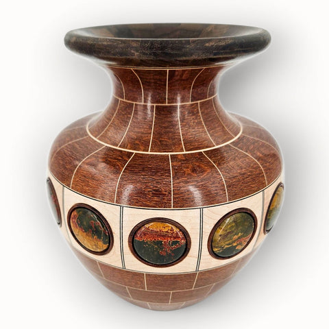 Heiko Weiner - "Segmented Vessel with Stone Inlay (Red Creek Jasper)"