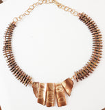 Komala Rohde - "Necklace #9 Copper Spirals - Copper, Bronze, Hemalite "