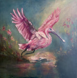 Jenn Royster - "Roseate Spoonbill: Wings of Tender Radiance"