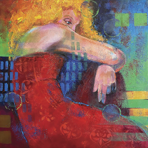 Lady in Red - Acrylic on Canvas  by artist Phyllis deQuevedo