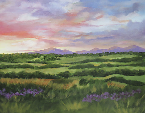 Meadow at Sunset - acrylics  by artist Carol Schmauder