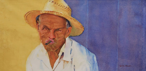 Sunday Morning Stogie - Watercolor  by artist DAVID ALLEN