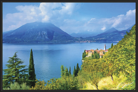 Varenna, Lake Como - EPIC Print on Aluminum Composite w/Float Frame  by artist Cassidy Stephens