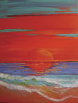 Sunset Waves - Acrylic on Canvas  by artist Jacqueline Virtue