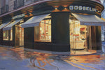 Early Morning Boulangerie Paris - oil on cradled board  by artist Sandra Bryant