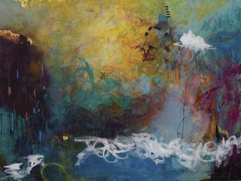 Sunrise Awakening - mixed media / acrylic and oil on canvas  by artist Kristine Senft