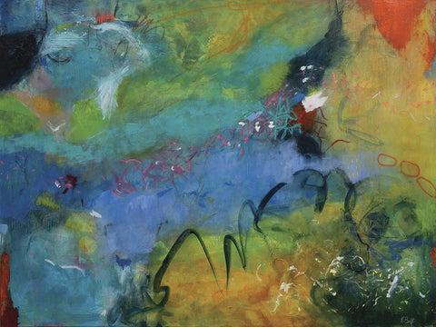 Underwater Dance - mixed media / acrylic and oil on canvas  by artist Kristine Senft