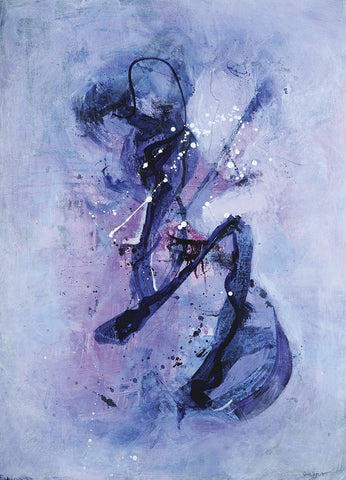 BLUE MYSTERIES - Acrylic on paper  by artist Cynthia K. Miller