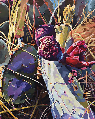 Prickly Pear in Light #1 - Acrylic  by artist Paula Vento