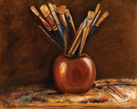 Brushes - oil on canvas  by artist Florine Duffield