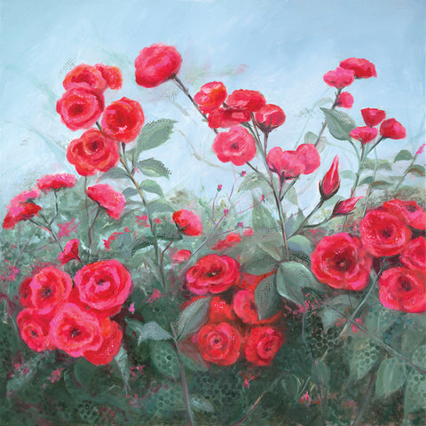 Wild Roses - Oil on Linen  by artist Kathy Rivera