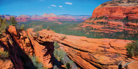 Devil’s Bridge, Sedona, AZ - EPIC Print with Barnwood Float Frame  by artist Cassidy Stephens