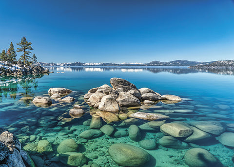 Granite Stillness in Blue - Metal Print  by artist Martin Gollery