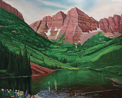 Maroon Bells - Oil  by artist Dave Lambeth