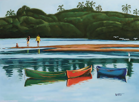 A Day at the Lagoon - Oil  by artist Dave Lambeth