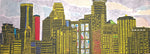 Cityscape Evening (My Minneapolis) - Original Handmade Woodcut Print  by artist Diane McLeod