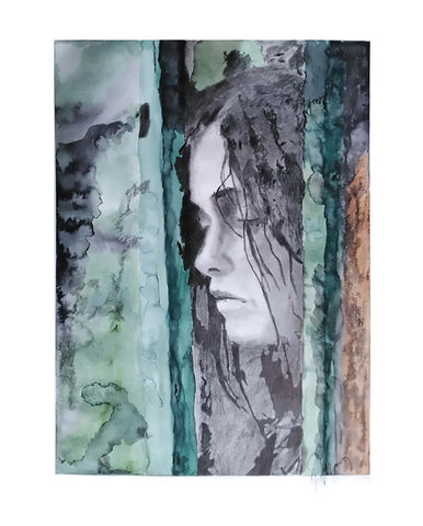 FORLORN - Watercolor and graphite  by artist Tom Marcy