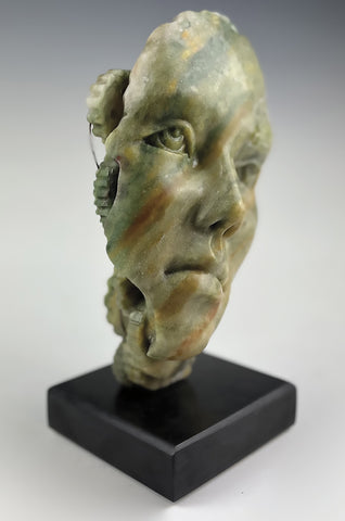 They Influence How We Think - Alabaster on Stone Base  by artist Mike McCarthy