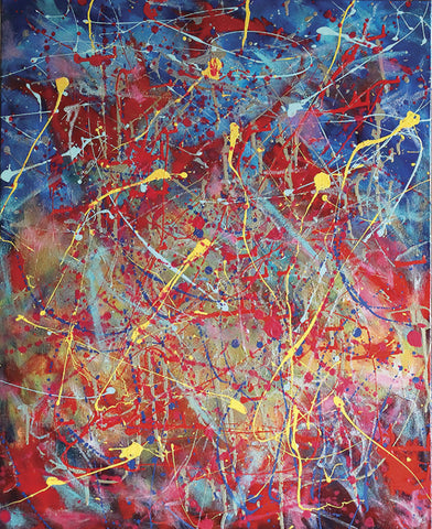 Cosmic Scramble - Acrylic  by artist "Christine Celeste" Barham