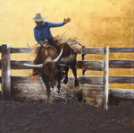 Final 8 Seconds - Acrylic and Imitation Gold Leaf  by artist Duke Windsor