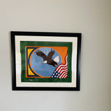 Chief Babs - "Bald   eagle flying a flag"