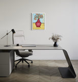 Joyce Wynes - "Floral: Whirlybird Flowers in Red Vase"